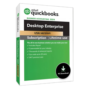 QuickBooks Desktop Enterprise 2024 License Key | Up to 10 Users | Advanced Inventory | Windows